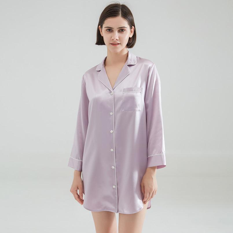 Luxury Classic Silk Sleep Shirt For Ladies 100% Silk Silk