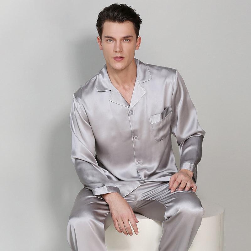 Mens 100 silk pajamas hot sale