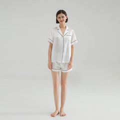 Best 100% Pure Silk Shorts Pajamas Set 22 Momme Summer Silk Sleepwear - avasilk
