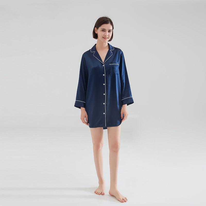 Luxury Classic Silk Sleep Shirt For Ladies 100% Silk Silk