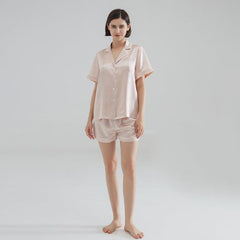 Best 100% Pure Silk Shorts Pajamas Set 22 Momme Summer Silk Sleepwear - avasilk