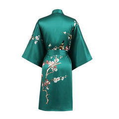 19 MM Pure Silk Kimono Robe Short Silk kimono Robe Cherry blossom Printed Silk Sleepwear - avasilk