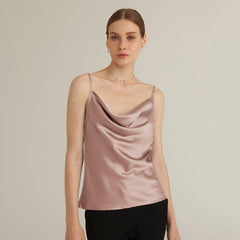 Sexy Swing Collar Silk Camisole 22 MM Silk Tank Top Sleeveless Silk Vest - avasilk