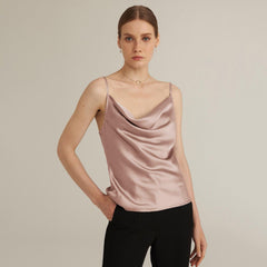 Sexy Swing Collar Silk Camisole 22 MM Silk Tank Top Sleeveless Silk Vest - avasilk