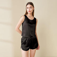 Cool Summer Silk Camisole Set 100% Mulberry Silk Tank And Shorts Set Silk Sleepwear - avasilk